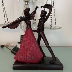 Vintage Art Deco Dancing Man & Woman Lamp